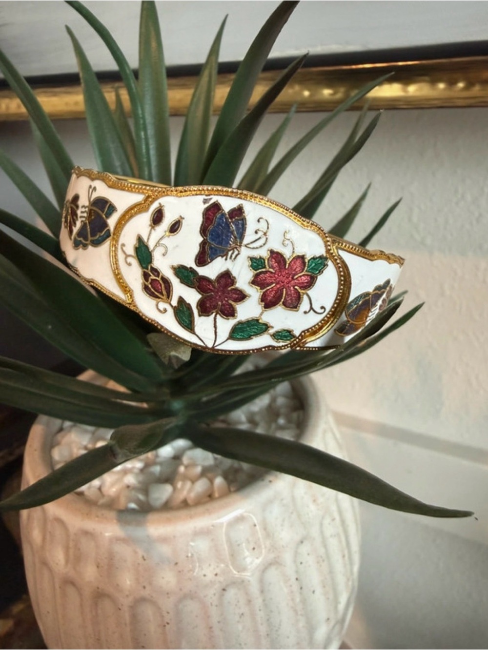 Vintage Cloisonné Clamp Bracelet